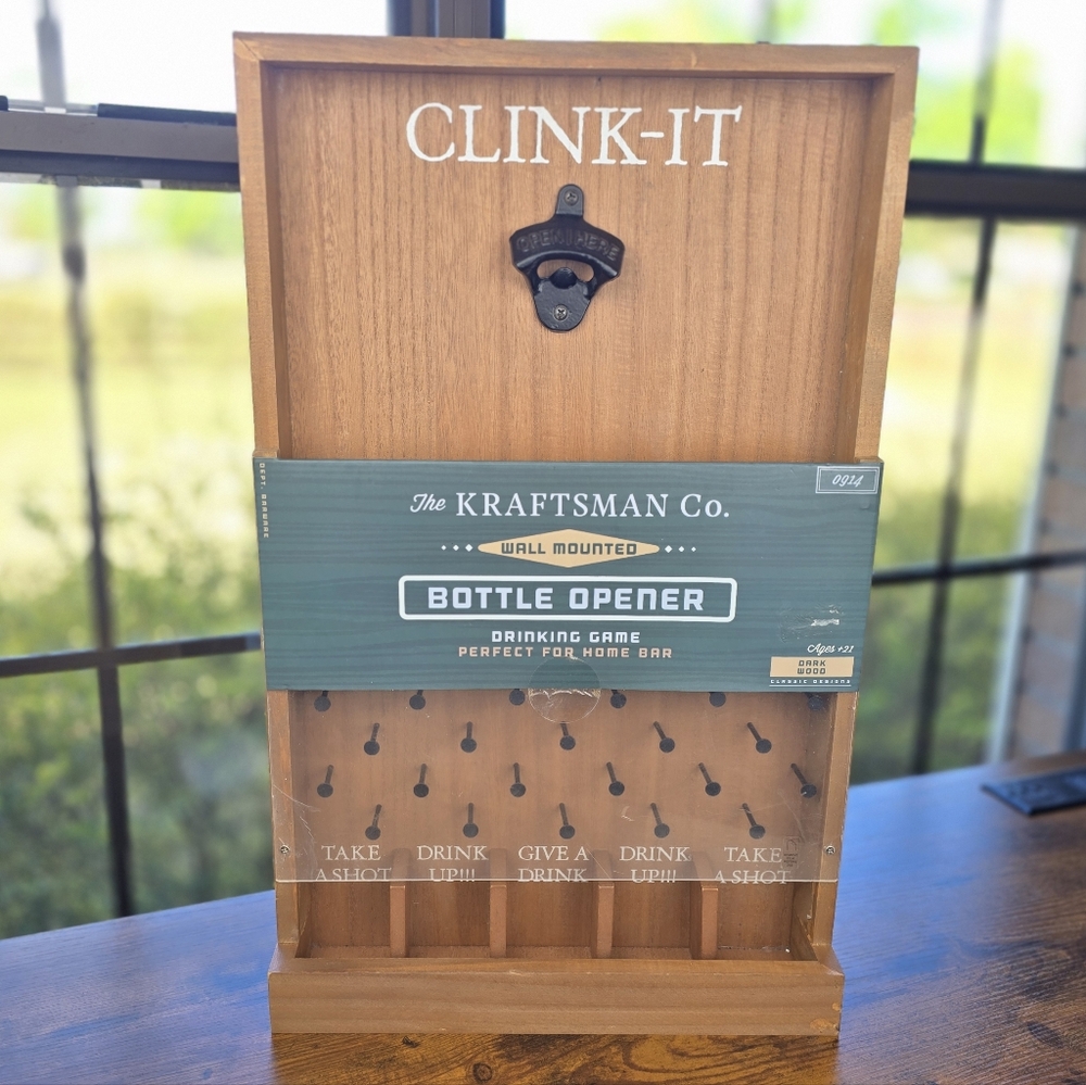 Clink-It Wall Mounted Bottle Opener Drinking Game The Kraftsman Co.